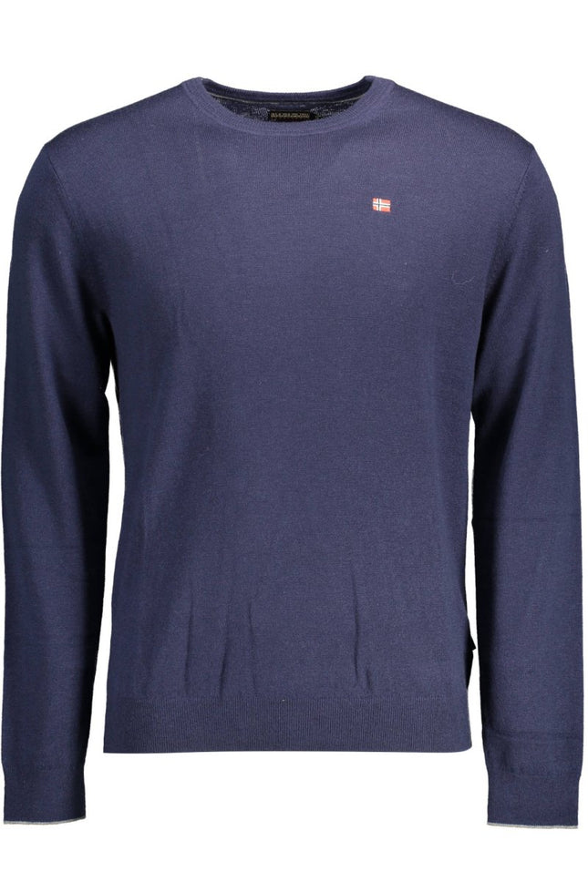SEO. NAPAPIJRI Pullover Herren – Blauer Wollpullover mit Logo-Stickerei für Herbst/Winter - Blau Linkreich