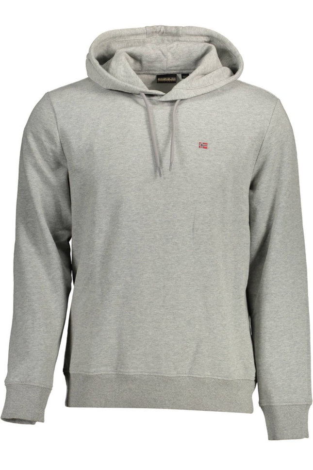 SEO. Napapijri Sweatshirt Herren Grau – Kapuzenpullover aus Bio - Baumwolle für Herbst/Winter - Grau Linkreich