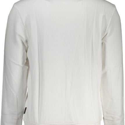 SEO. NAPAPIJRI Sweatshirt Herren Weiß – Gebürstetes Baumwoll - Sweatshirt mit Logo - Weiß Linkreich