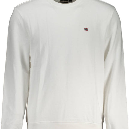 SEO. NAPAPIJRI Sweatshirt Herren Weiß – Gebürstetes Baumwoll - Sweatshirt mit Logo - Weiß Linkreich
