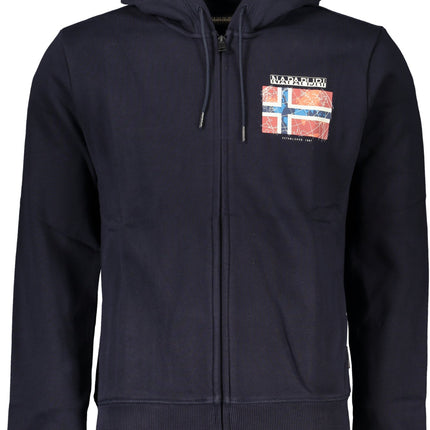 NAPAPIJRI Herren-Sweatshirt mit blauem Reißverschluss – Kapuze & Fleece für Herbst/Winter