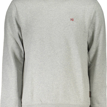 Napapijri Sweatshirt Herren mit Reißverschluss – Graues Fleece aus Bio-Baumwolle