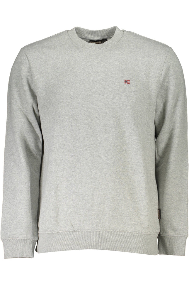 Napapijri Sweatshirt Herren mit Reißverschluss – Graues Fleece aus Bio-Baumwolle