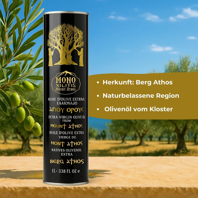Natives Olivenöl Extra – 1L vom Berg Athos – Klosterproduktion (Olivenöl) kaufen bei Linkreich – Jetzt entdecken!