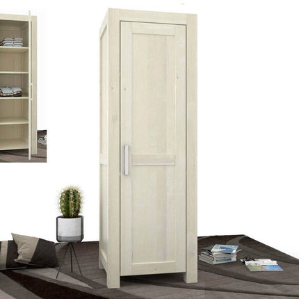SEO. NATURA Kleiderschrank 1 - Türig mit Regale Massivholz - Natur Linkreich