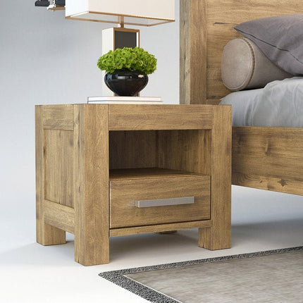 SEO. NATURA Massivholz Nachttisch mit 1 - Schublade - Kolonial Linkreich