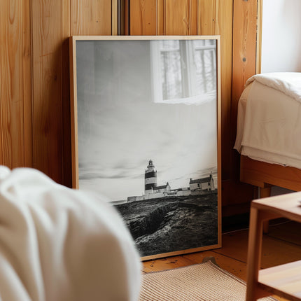 Hook Head Lighthouse Wall Art – Ireland Black & White Coastal Print