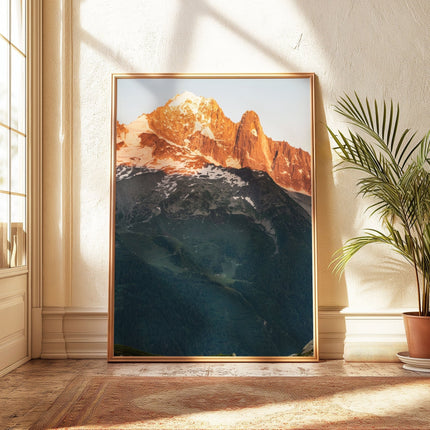 Chamonix Alps Sunset Triptych - Aiguille Verte, Mer de Glace & Grandes Jorasses Wall Art