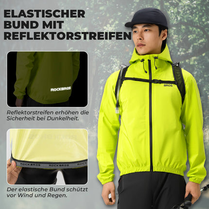 Neon Gelb Jacke Regenjacke Leicht Wasserdicht 0 - 15° Herren/Damen (Fahrradjacke) kaufen bei Linkreich – Jetzt entdecken!