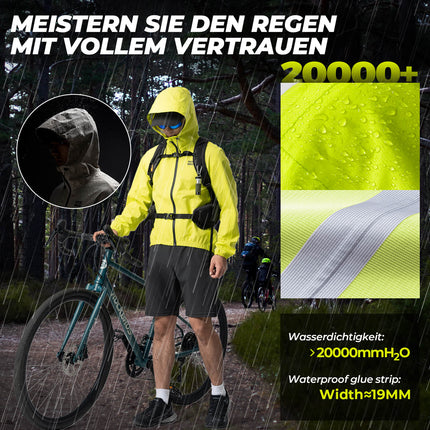 Neon Gelb Jacke Regenjacke Leicht Wasserdicht 0 - 15° Herren/Damen (Fahrradjacke) kaufen bei Linkreich – Jetzt entdecken!