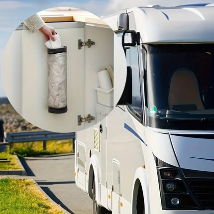 SEO. Netz zur Aufbewahrung von Müllbeuteln im Camper - Schwarz Linkreich