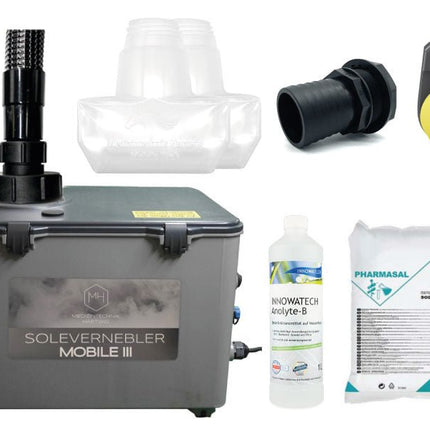 SEO. NEU: Sole Großraumvernebler Equosonic Mobile III 50ml/min Starter Paket - Mobile Pack Starter Paket für Pferdehänger Linkreich