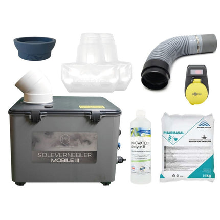 SEO. NEU: Sole Großraumvernebler Equosonic Mobile III 50ml/min Starter Paket - Mobile Pack Starter Paket 50mm Linkreich