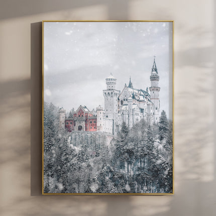 Neuschwanstein Castle in Snow – Bavaria Wall Art Print