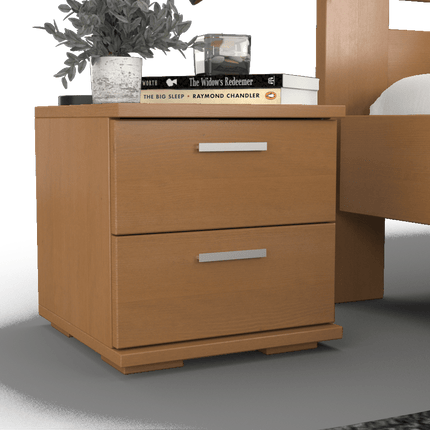 SEO. Nobis Kiefer Massivholz Nachttisch | 2-Schubladen Nachtschrank aus 100% Bio Kiefer - Capuccino Linkreich