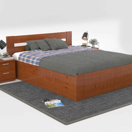 SEO. Nobis Kieferbett mit Bettkasten aus Massivholz | 100% Bio-Bett inkl. Lattenrost - 90 x 200 cm Linkreich