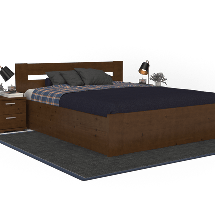 SEO. Nobis Kieferbett mit Bettkasten aus Massivholz | 100% Bio-Bett inkl. Lattenrost - 90 x 200 cm Linkreich