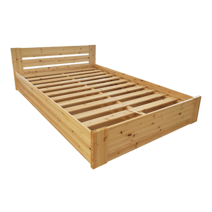 SEO. Nobis Kieferbett mit Bettkasten aus Massivholz | 100% Bio-Bett inkl. Lattenrost - 90 x 200 cm Linkreich