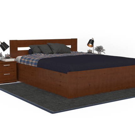 SEO. Nobis Kieferbett mit Bettkasten aus Massivholz | 100% Bio-Bett inkl. Lattenrost - 90 x 200 cm Linkreich