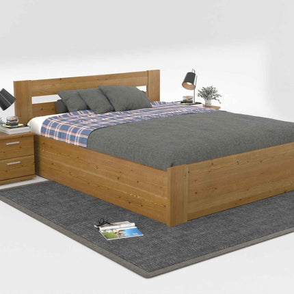 SEO. Nobis Kieferbett mit Bettkasten aus Massivholz | 100% Bio-Bett inkl. Lattenrost - 90 x 200 cm Linkreich
