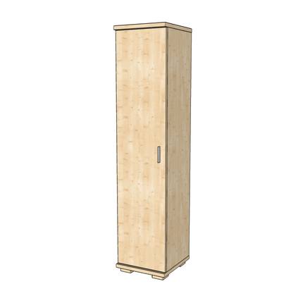 SEO. Nobis Kleiderschrank | 42 cm Tiefe 1 - Türig mit Kleiderstange | 100% Bio Kiefer Massivholz - Natur Linkreich