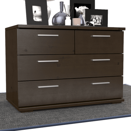 SEO. Nobis Kommode aus Bio Kiefer | Sideboard | Anrichte mit 4 Schubladen | 57 cm hoch | 100% Massivholz - Wenge Linkreich
