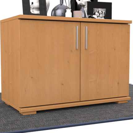 SEO. Nobis Kommode Bio Kiefer Massivholz 2-türig | 57cm hoch | Handgefertigt - Capuccino Linkreich
