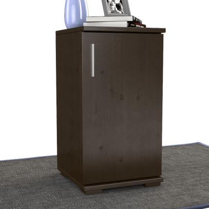SEO. Nobis Kommode Bio Kiefer Massivholz | Sideboard Anrichte | 1-Türig | 74cm hoch - Wenge Linkreich
