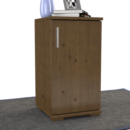 SEO. Nobis Kommode Bio Kiefer Massivholz | Sideboard Anrichte | 1-Türig | 74cm hoch - Nussbaum Linkreich