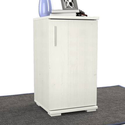 SEO. Nobis Kommode Bio Kiefer Massivholz | Sideboard Anrichte | 1-Türig | 74cm hoch - Weiss Linkreich
