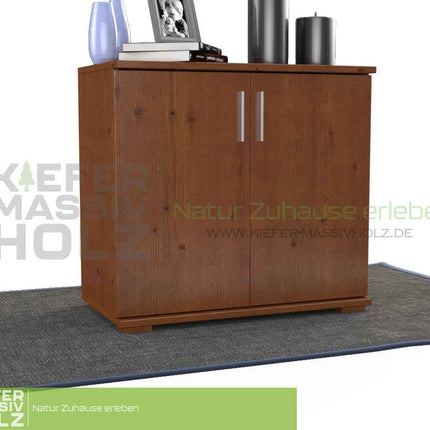 SEO. Nobis Kommode Massivholz | Sideboard 2-türig aus 100% Bio Kiefer | 74cm hoch - Kolonial Linkreich