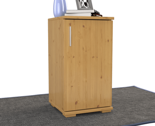 SEO. Nobis Kommode Sideboard | Anrichte | 1 - Türig | 74cm hoch | 100% Bio Kiefer Massivholz - Natur Linkreich