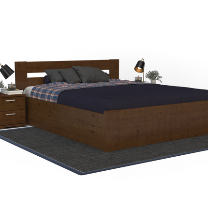 Nobis Kieferbett mit Bettkasten aus Massivholz | 100% Bio-Bett inkl. Lattenrost