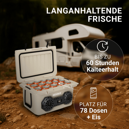 NooMii ArcticBeat 45 – Kühlbox mit integriertem Bluetooth-Lautsprecher | 45L Volumen