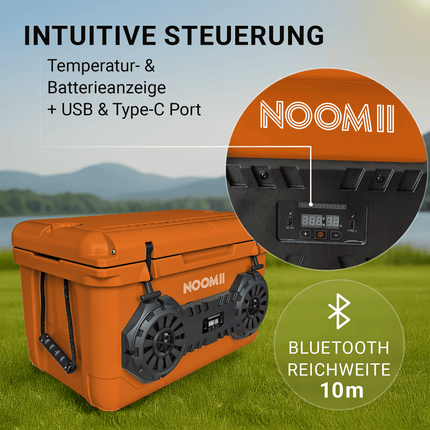 NooMii ArcticBeat 45 – Kühlbox mit integriertem Bluetooth-Lautsprecher | 45L Volumen
