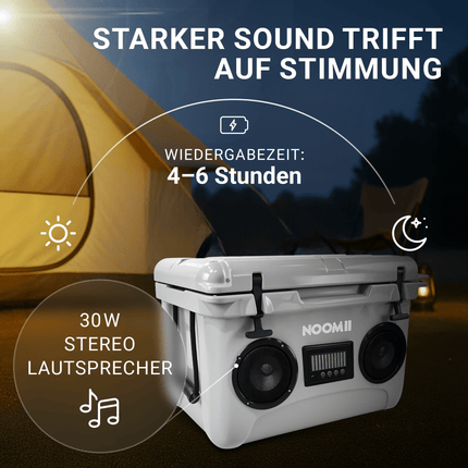 NooMii ColdBeats 35 – Kühlbox mit integriertem Bluetooth-Lautsprecher | 35L Volumen