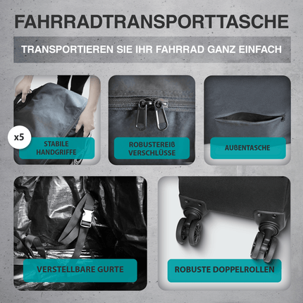 NooMii Fahrrad Transporttasche mit Handgriff & Rollen 128 x 78 x 25 cm (Transporttasche) kaufen bei Linkreich – Jetzt entdecken!