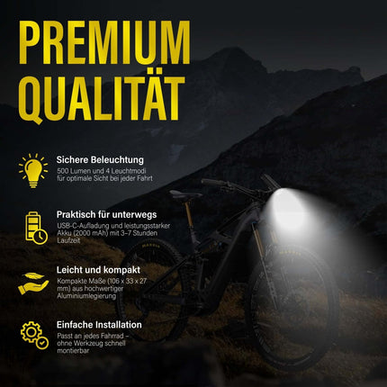 NooMii LED Fahrradlicht NM - BR500 (Fahrradzubehör) kaufen bei Linkreich – Jetzt entdecken!