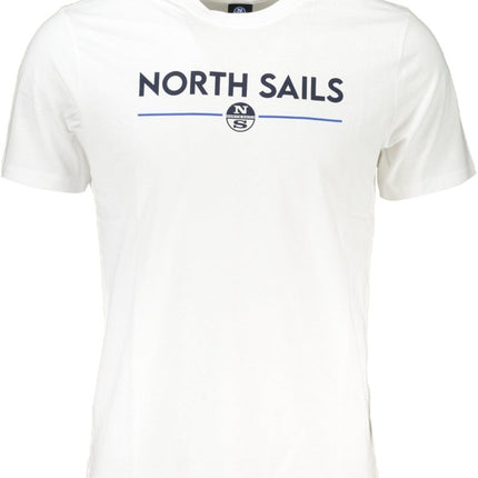 SEO. NORTH SAILS Herren T-Shirt Kurzarm Schwarz – Logo Print für Sommer - Weiß Linkreich