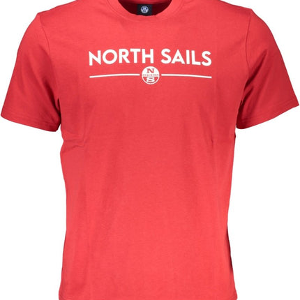 SEO. NORTH SAILS Herren T-Shirt Kurzarm Schwarz – Logo Print für Sommer - Rot Linkreich