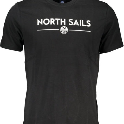SEO. NORTH SAILS Herren T-Shirt Kurzarm Schwarz – Logo Print für Sommer - Schwarz Linkreich