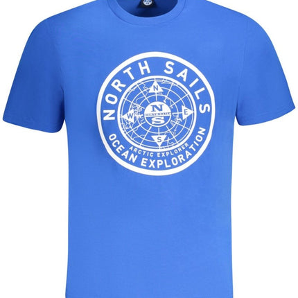 SEO. NORTH SAILS Kurzarm - T-Shirt Herren Blau – Logo - Druck aus ägyptischer Baumwolle - Blau Linkreich