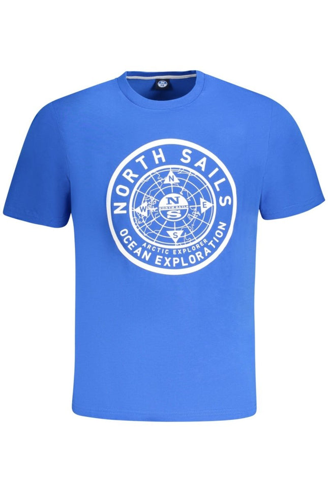 SEO. NORTH SAILS Kurzarm - T-Shirt Herren Blau – Logo - Druck aus ägyptischer Baumwolle - Blau Linkreich