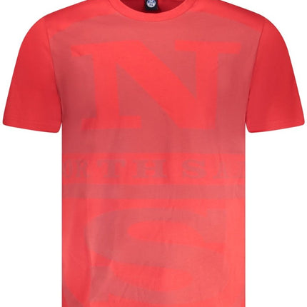 SEO. NORTH SAILS Kurzarm - T-Shirt Herren Blau – Logo - Druck aus ägyptischer Baumwolle - Rot Linkreich