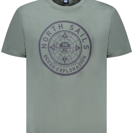 SEO. NORTH SAILS Kurzarm - T-Shirt Herren Blau – Logo - Druck aus ägyptischer Baumwolle - Grün Linkreich