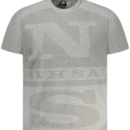 SEO. NORTH SAILS Kurzarm - T-Shirt Herren Blau – Logo - Druck aus ägyptischer Baumwolle - Grau Linkreich
