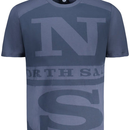 SEO. NORTH SAILS Kurzarm - T-Shirt Herren Blau – Logo - Druck aus ägyptischer Baumwolle - Blau Linkreich