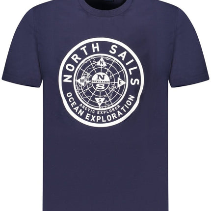 SEO. NORTH SAILS Kurzarm - T-Shirt Herren Blau – Logo - Druck aus ägyptischer Baumwolle - Blau (BL0802) Linkreich