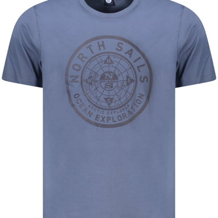 SEO. NORTH SAILS Kurzarm - T-Shirt Herren Blau – Logo - Druck aus ägyptischer Baumwolle - Blau (BL0772) Linkreich