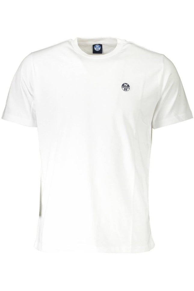 SEO. NORTH SAILS Kurzarm - T-Shirt Herren Weiss – Logo - Applikation für Sommer - Weiß Linkreich